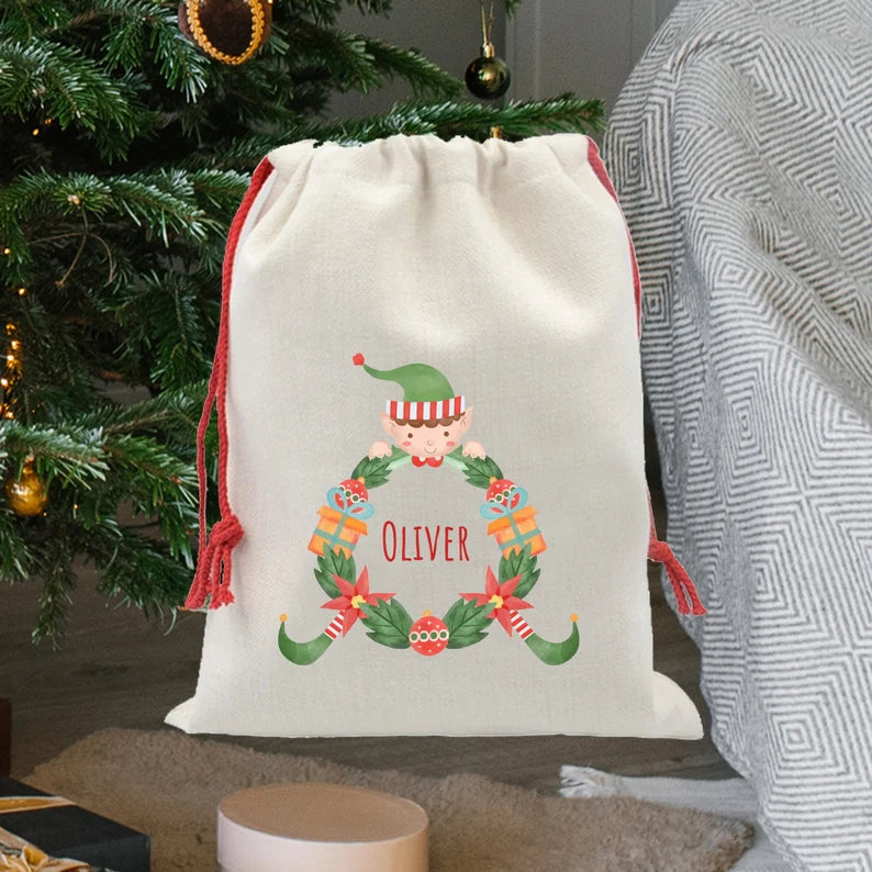 Personalised Elf Santa Sack