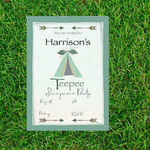 Personalised Sleepover Invitations - Green Festival