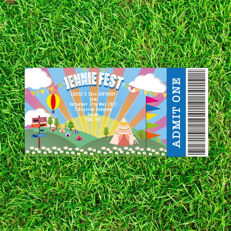 Personalised Festival Camp Invitations