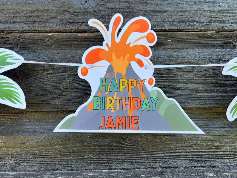 Personalised Dinosaur 5m Cut-out Banner with photo