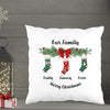 Personalised Christmas Socks Cushion for 3, 4, 5 or 6 names