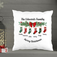 Personalised Christmas Socks Cushion for 3, 4, 5 or 6 names Family of 6 Socks Monster Parties