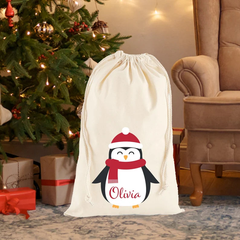 Personalised Christmas Sack Santa Penguin Monster Parties