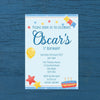 Personalised 1st Birthday Blue Invitations