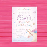 Personalised Unicorn Invitations