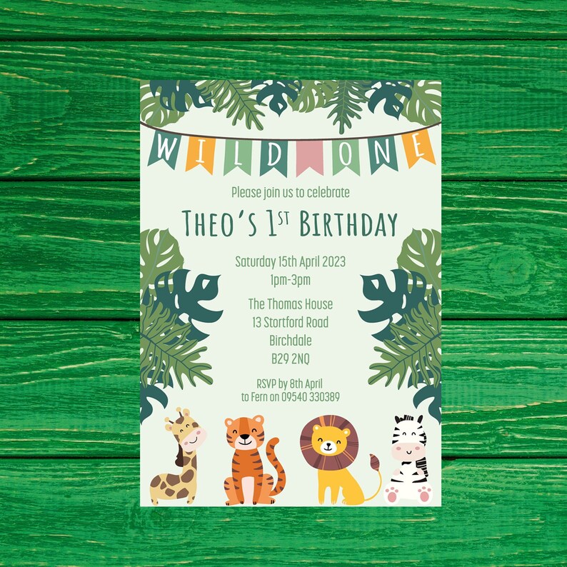 Personalised Jungle Invitations