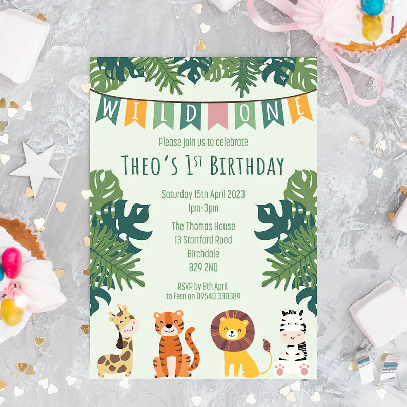 Personalised Jungle Invitations