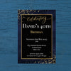 Personalised Age Birthday Navy and Black Confetti Invitation
