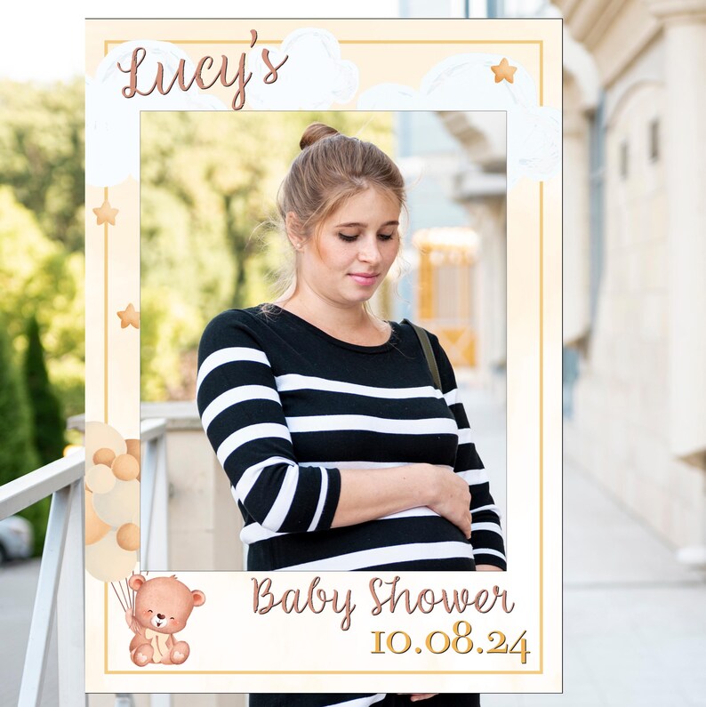 Personalised Teddy Baby Shower Selfie Frame