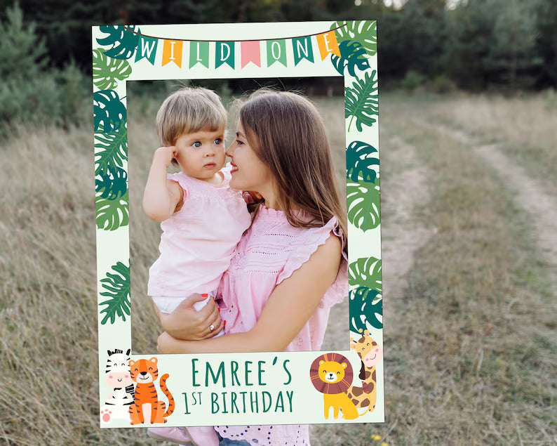 Personalised Jungle Birthday Selfie Frame