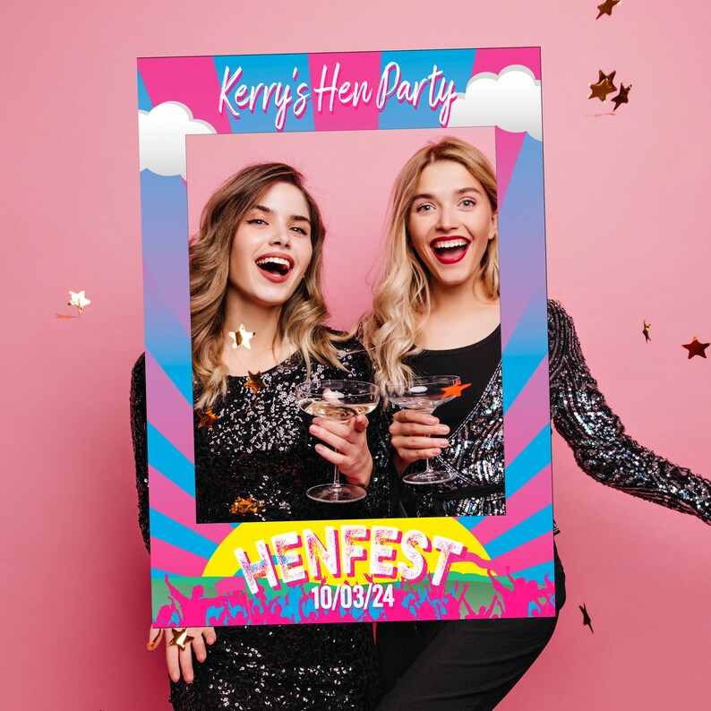 Personalised Henfest Selfie Frame Hen Night Selfie Frame
