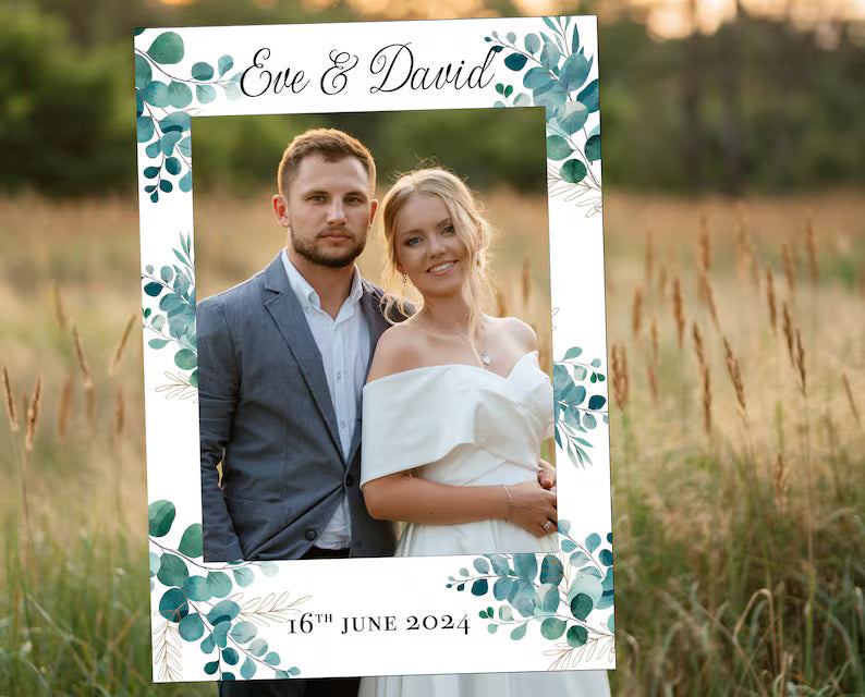 Personalised Wedding Eucalyptus Selfie Frame