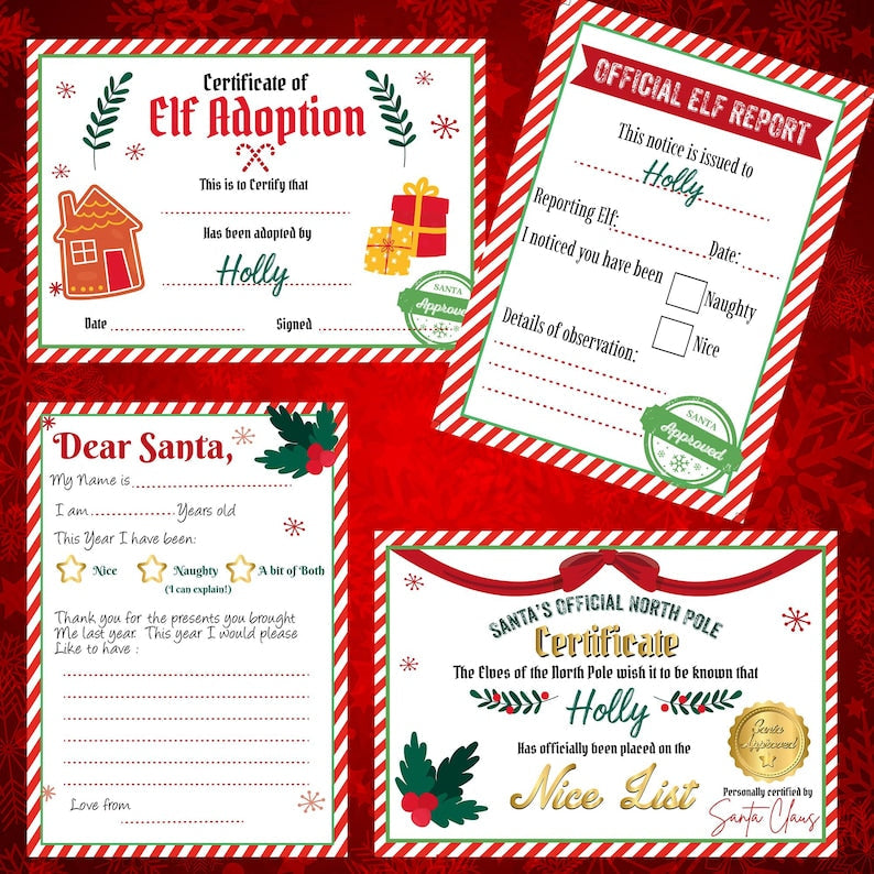 Personalised Elf Prop Activity Bundle