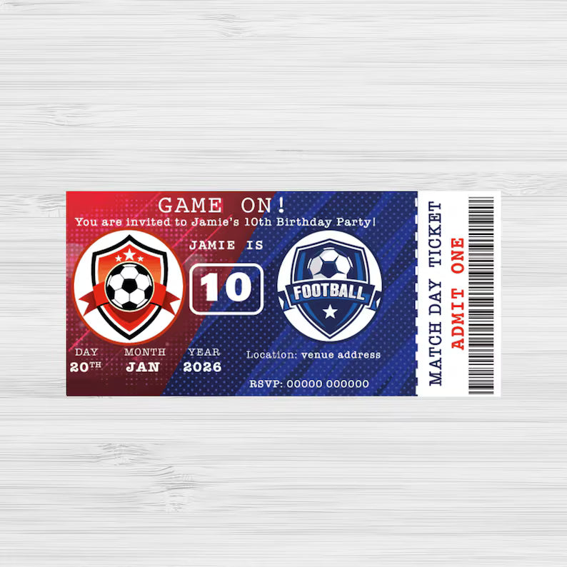 Personalised Football Invitations