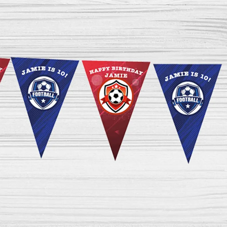 Personalised Football Pennant Bunting Banner Monster Parties