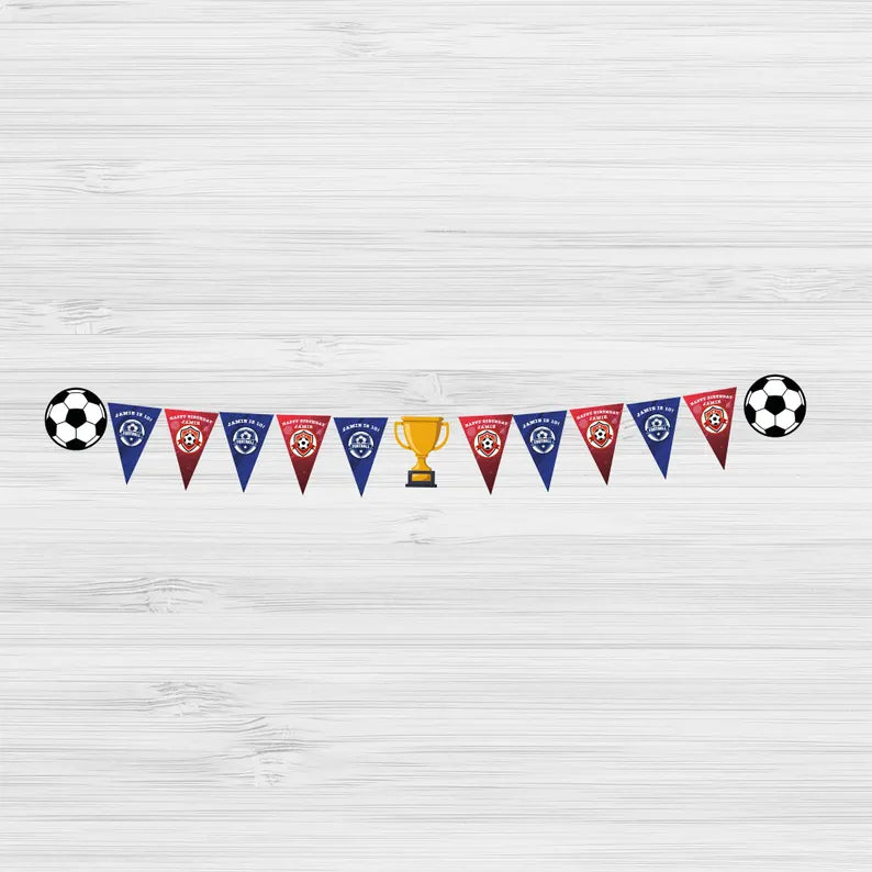 Personalised Football Pennant Bunting Banner Monster Parties