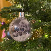 Personalised Missing You Photo Memorial Christmas Bauble