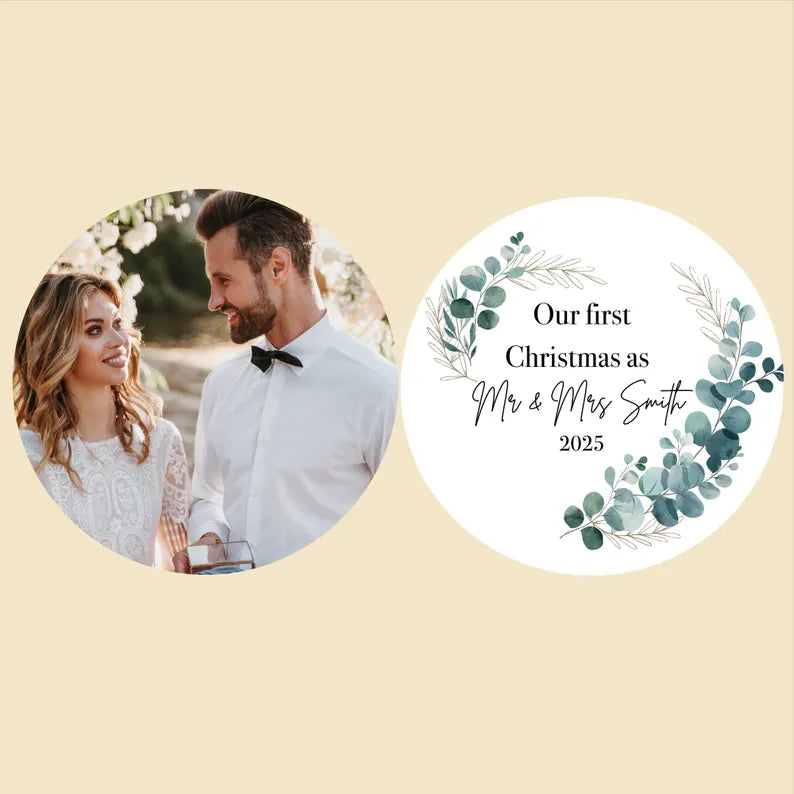 Personalised Our First Christmas Married Bauble