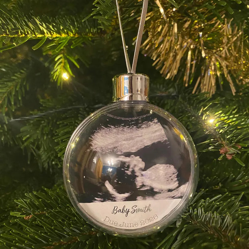 Personalised Baby Scan Christmas Bauble