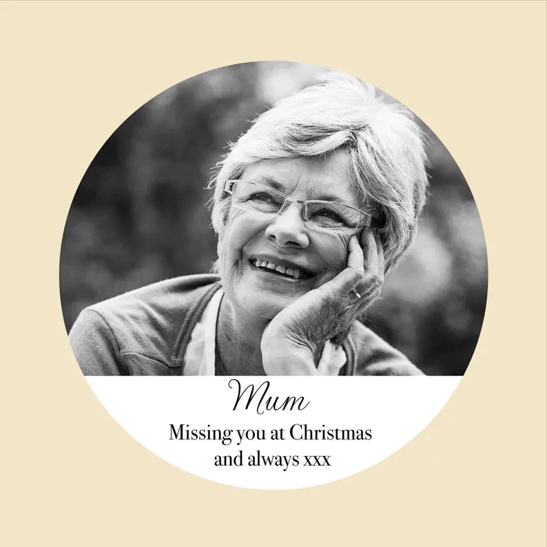 Personalised Missing You Photo Memorial Christmas Bauble
