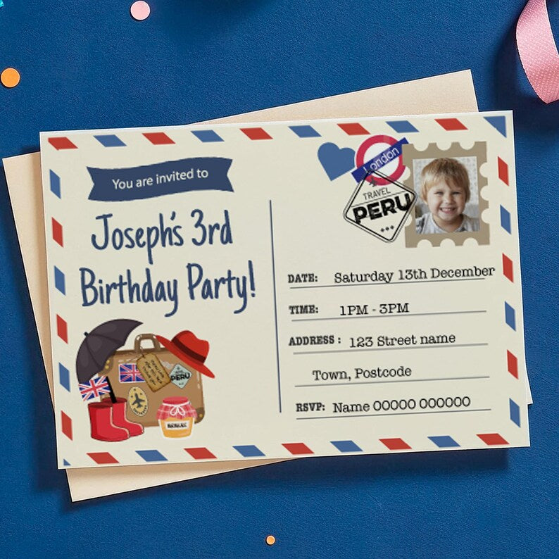 Personalised London Bear Invitations Monster Parties