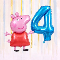 Personalised Peppa Pig Walking Balloon & Number Balloon Bunch (Choose 1–9 in Pink or Blue) (Copy)