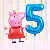Personalised Peppa Pig Walking Balloon & Number Balloon Bunch (Choose 1–9 in Pink or Blue) (Copy)