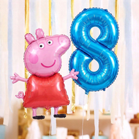 Personalised Peppa Pig Walking Balloon & Number Balloon Bunch (Choose 1–9 in Pink or Blue) (Copy)