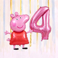 Personalised Peppa Pig Walking Balloon & Number Balloon Bunch (Choose 1–9 in Pink or Blue) (Copy)