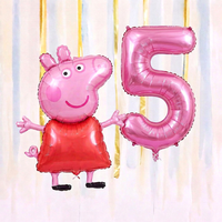 Personalised Peppa Pig Walking Balloon & Number Balloon Bunch (Choose 1–9 in Pink or Blue) (Copy)