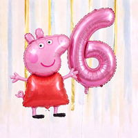 Personalised Peppa Pig Walking Balloon & Number Balloon Bunch (Choose 1–9 in Pink or Blue) (Copy)