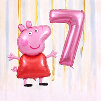 Personalised Peppa Pig Walking Balloon & Number Balloon Bunch (Choose 1–9 in Pink or Blue) (Copy)