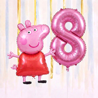 Personalised Peppa Pig Walking Balloon & Number Balloon Bunch (Choose 1–9 in Pink or Blue) (Copy)