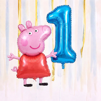 Personalised Peppa Pig Walking Balloon & Number Balloon Bunch (Choose 1–9 in Pink or Blue) (Copy)