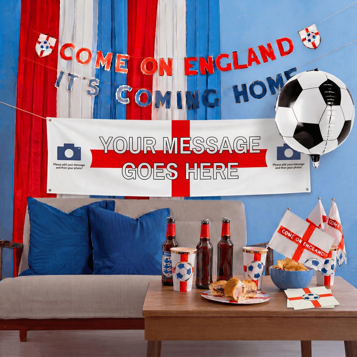 Come on England! - Personalised Party in a Box Party Pieces