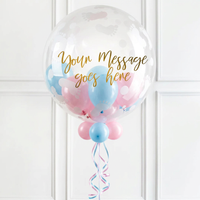 Personalised – Pick Your Colour Baby Balloon - Bubble Balloon in a Box Blue and Pink Personalised Balloons