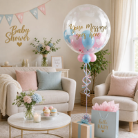 Personalised – Pick Your Colour Baby Balloon - Bubble Balloon in a Box Personalised Balloons