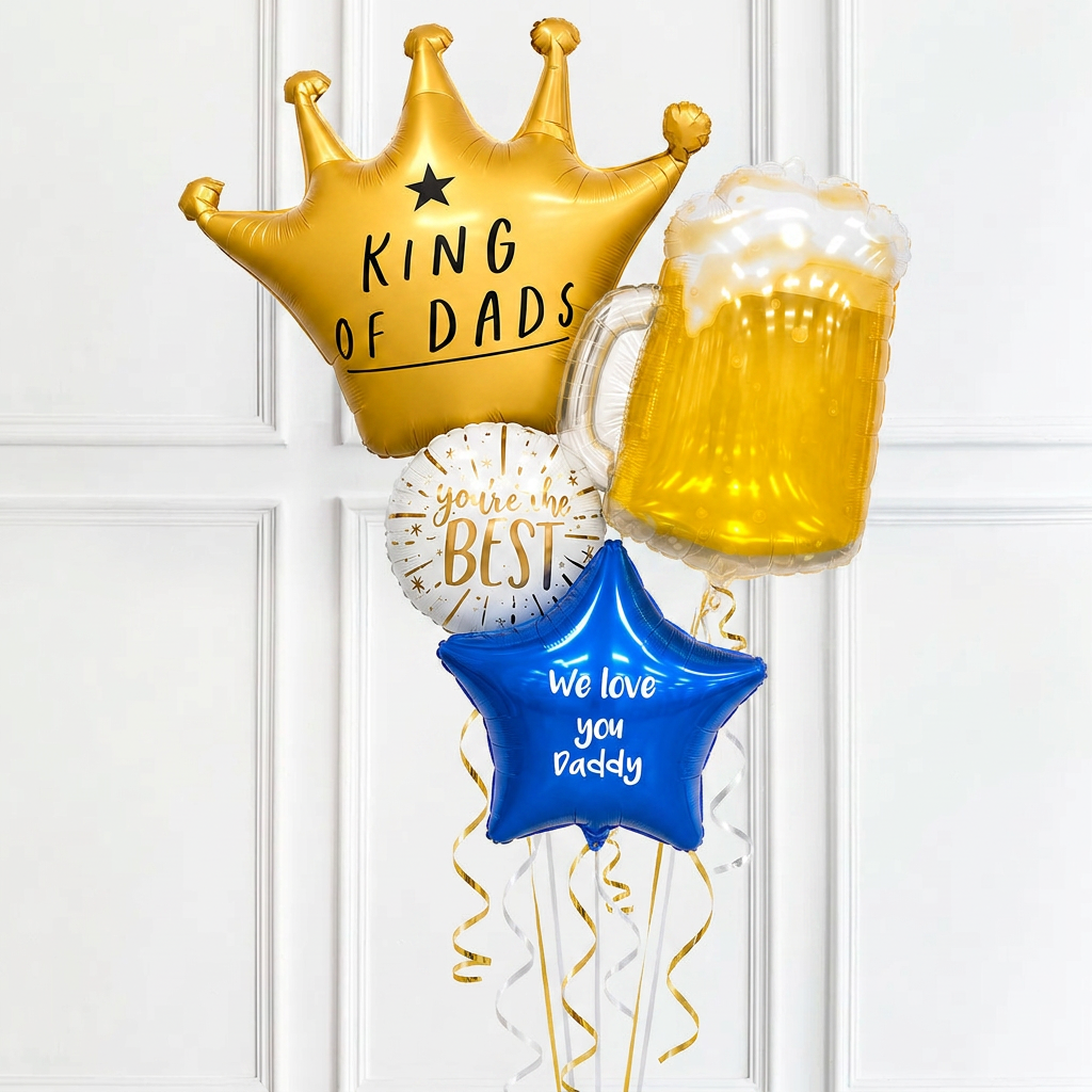 Personalised Inflated Balloon Bouquet - Cheers Beer Yes Personalised Balloons