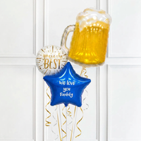Personalised Inflated Balloon Bouquet - Cheers Beer No Personalised Balloons
