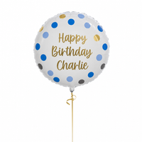 Personalised Blue Dots Balloon None Personalised Balloons