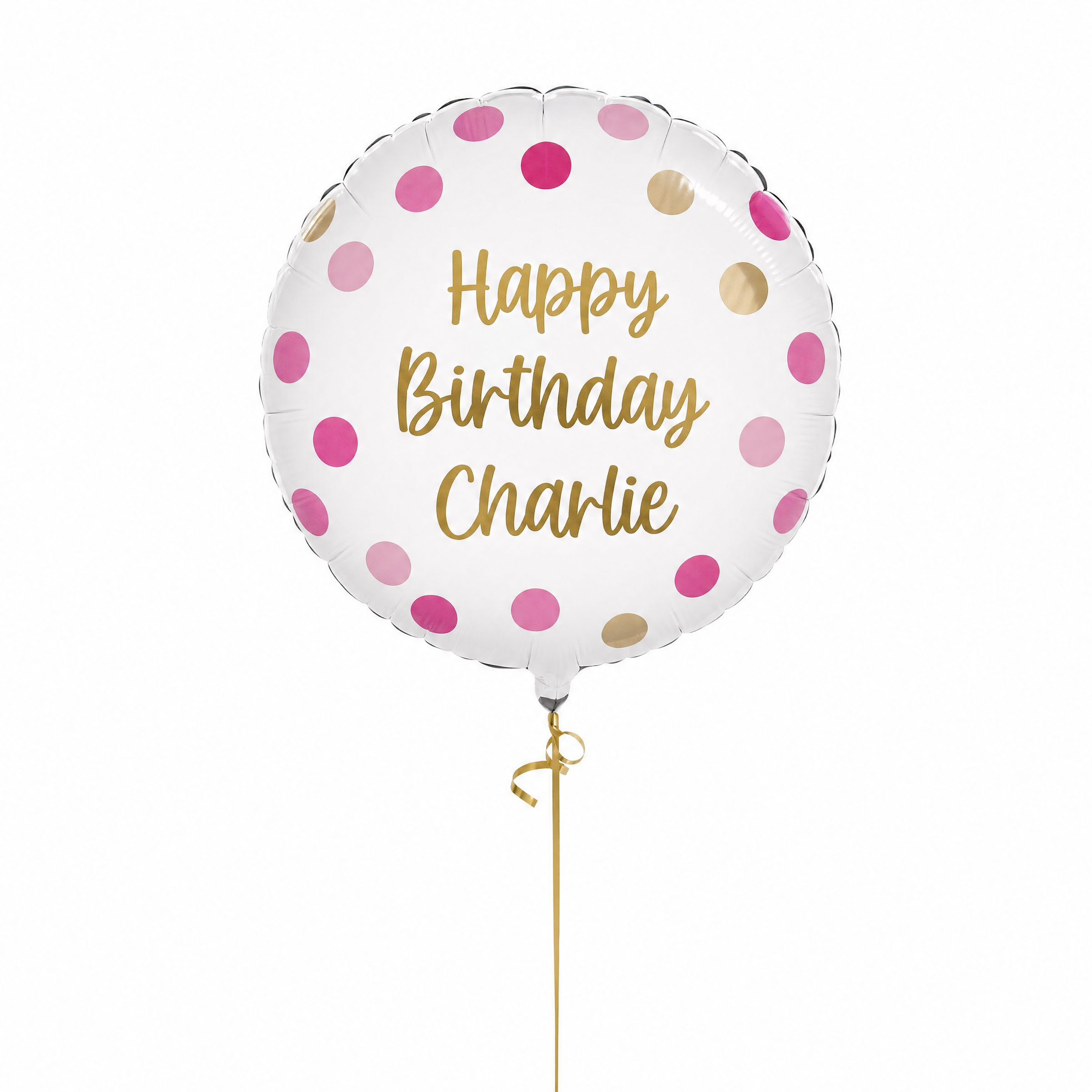 Personalised Pink Dots Balloon None Personalised Balloons