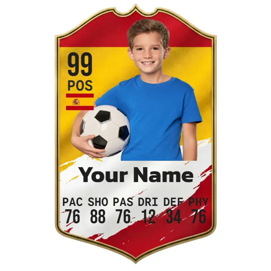 Personalised Football Player Card - Come on Spain! Monster Parties