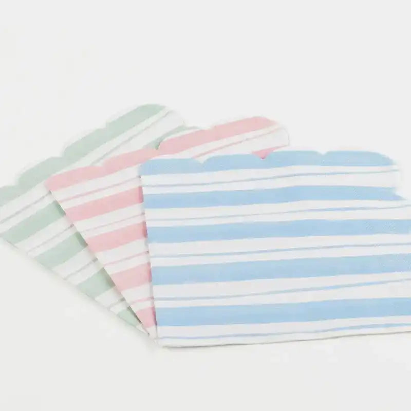 Pastel Ticking Stripe Large Napkins (x16) General Party