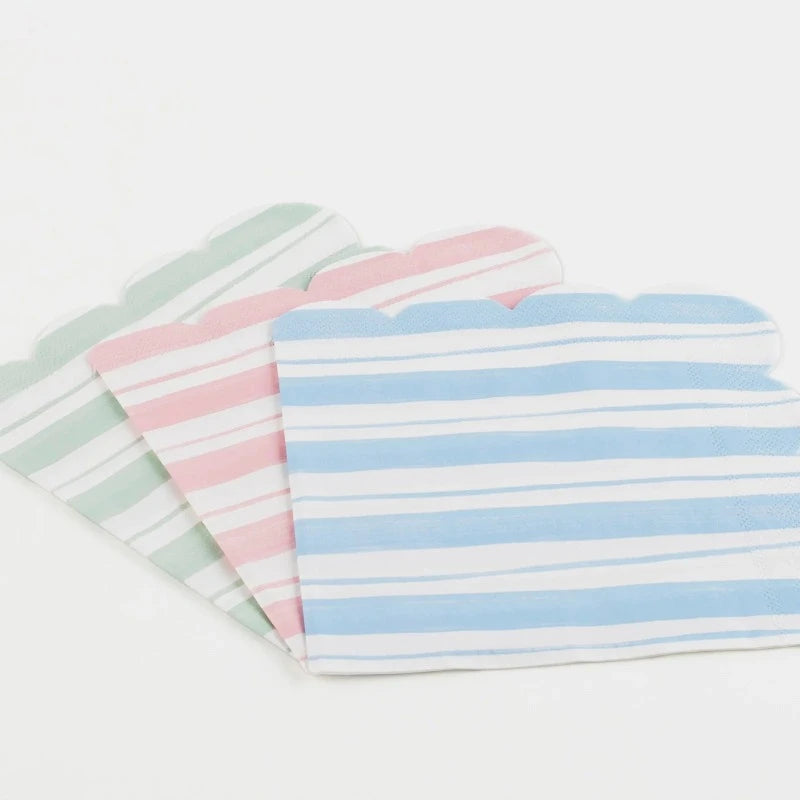 Pastel Ticking Stripe Large Napkins (x16)