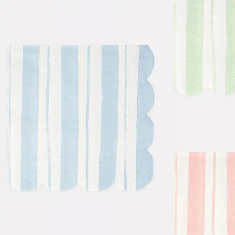 Pastel Ticking Stripe Large Napkins (x16) General Party