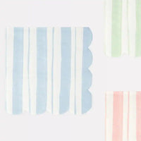 Pastel Ticking Stripe Large Napkins (x16) General Party