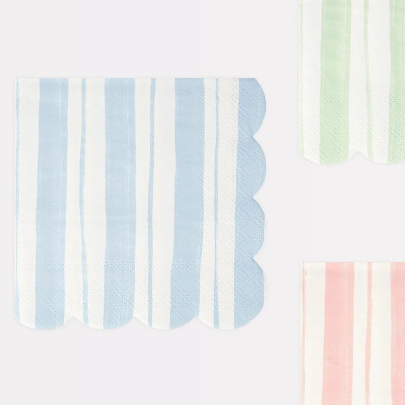 Pastel Ticking Stripe Large Napkins (x16)