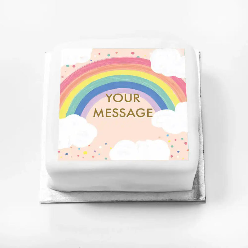 Personalised Slogan Gift Cake – Rainbow Pink Your Own Message Without Name Personalised Cake