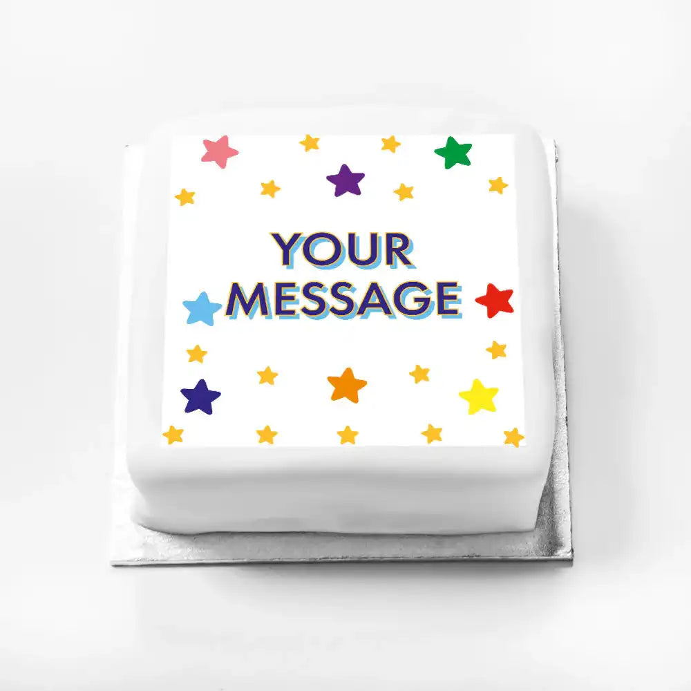 Personalised Slogan Gift Cake – Bright Stars Your Own Message Without Name Personalised Cake