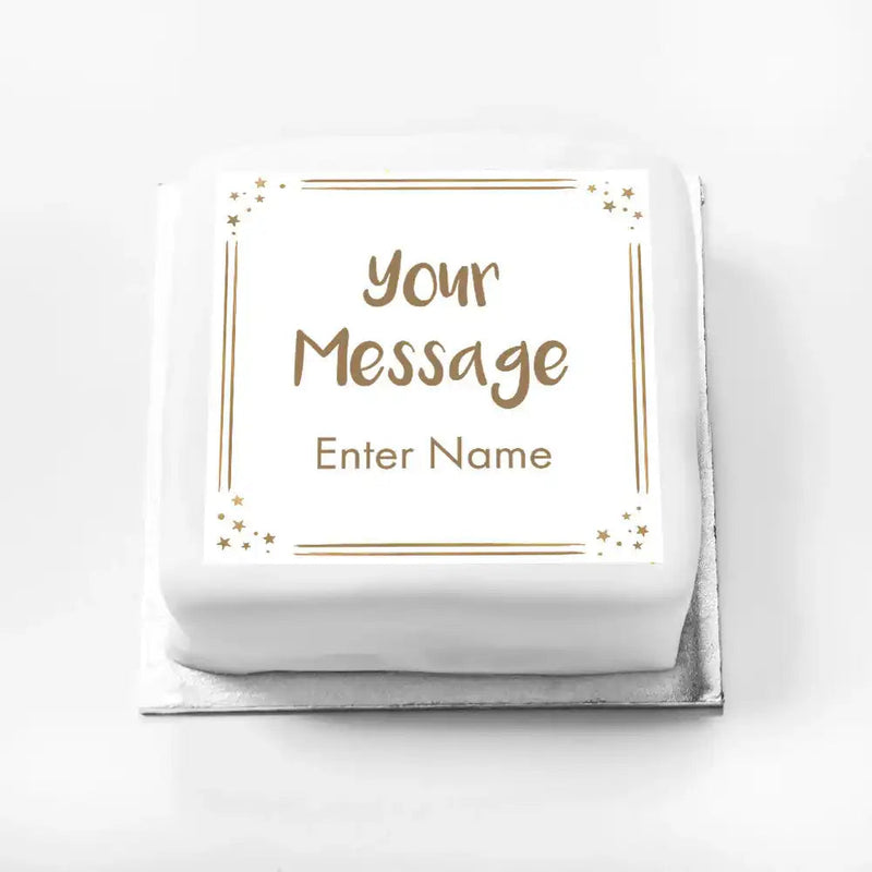 Personalised Slogan Gift Cake – Rose Gold Dots Your Own Message With Name Personalised Cake